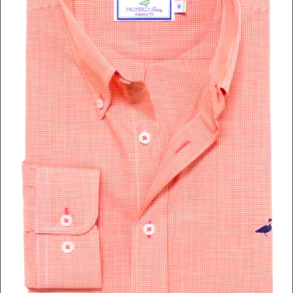 NEW Orange Gameday Gingham Sport Shirt